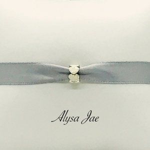 White Enamel Trailing Hearts European Bead, 925